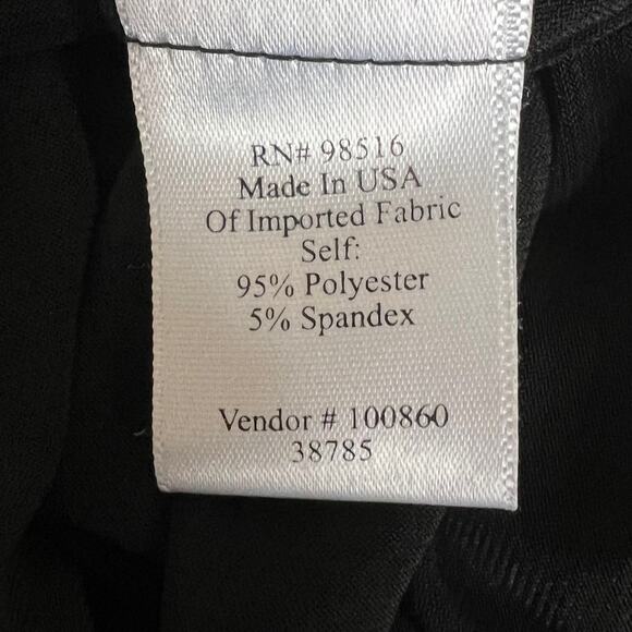 Coldwater Creek Womens Midi Dress Size 12 Black Long Sleeve V-Neck Pleated Waist - Picture 6 of 7